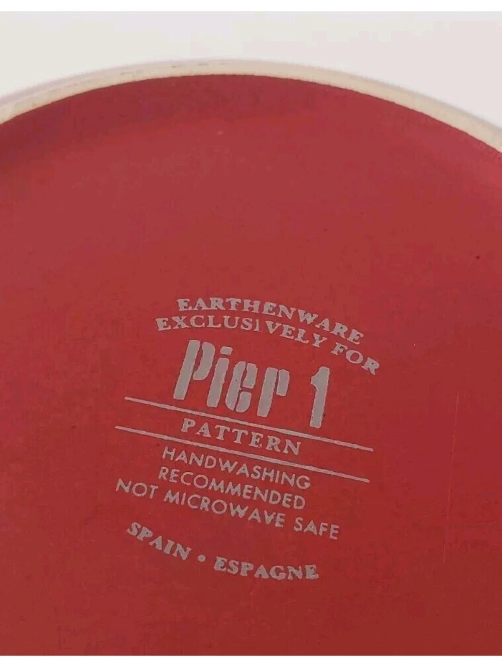 Red Earthenware Bowl Made in Spain Pier 1 Christmas Festive Holidays Serving 10